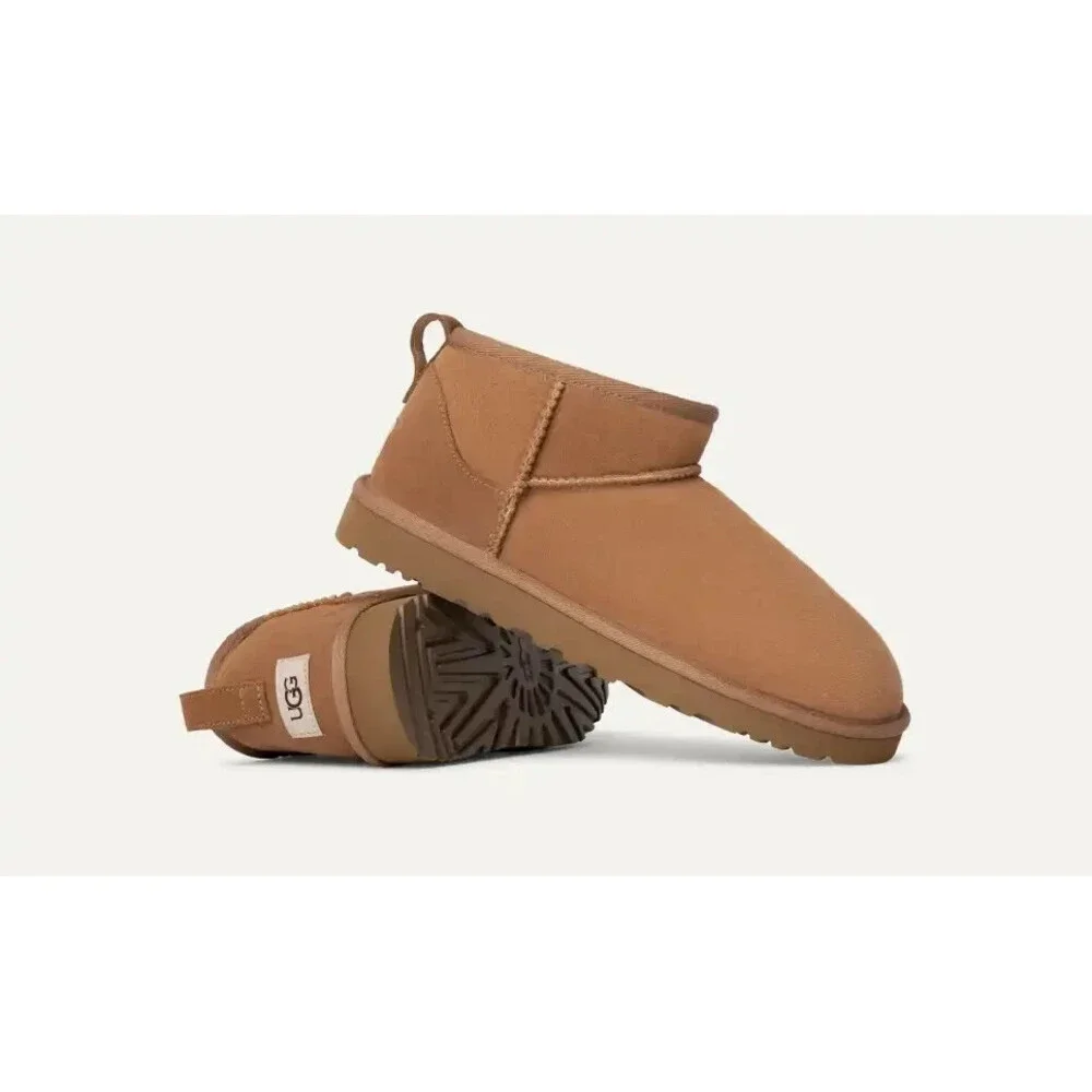 UGG Classic Ultra Mini 1137391-CHE Men's US 13 Brown Sheepskin Ankle Boot FL3964 - Picture 7 of 10